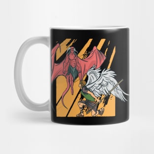 Angel fight demon, good and evil battle (heaven vs. hell) graphic, the guardian angel protects me cartoon, Men Women Mug